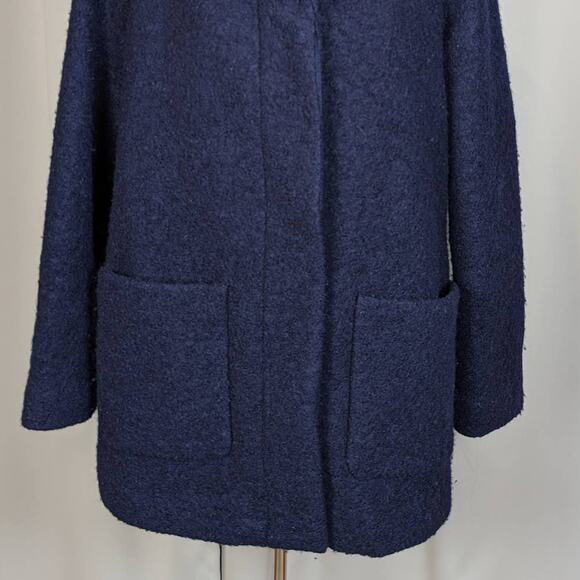 J. Crew Factory Boucle Wool Blend Peacoat Blue Size 8 - Picture 16 of 16